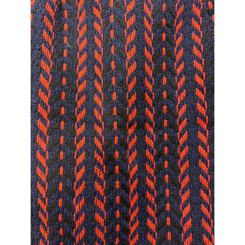 Gracia Textured Knit Mini Skirt Orange Navy Blue Chevron Pencil Skirt Lined - Picture 2 of 14